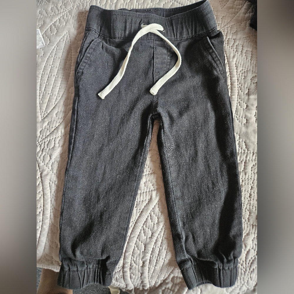 Little Bipsy Black Casual Joggers with Adjustable Fit